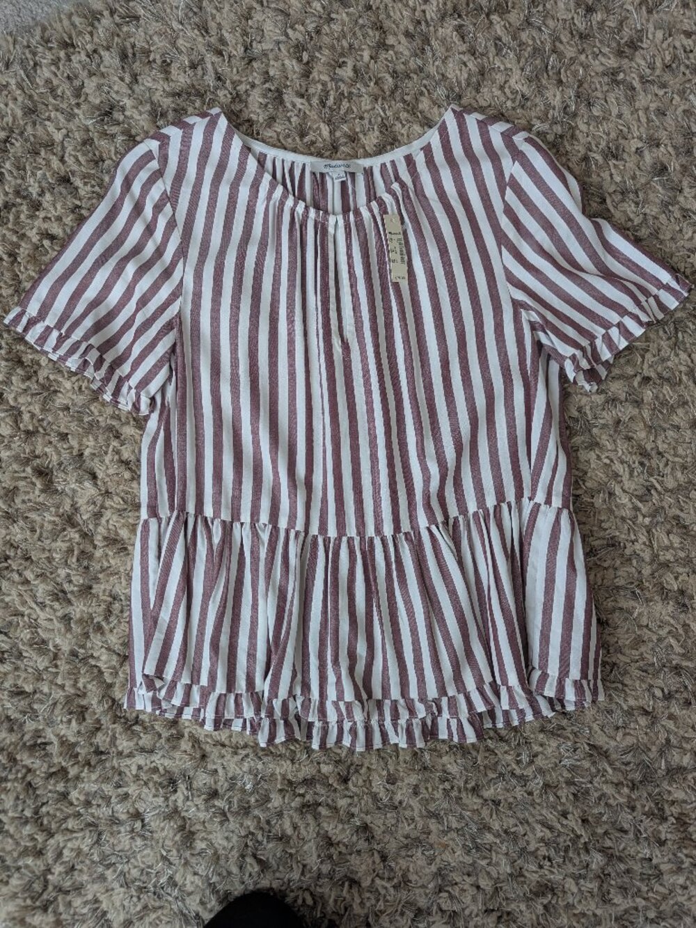 Madewell striped peplum top